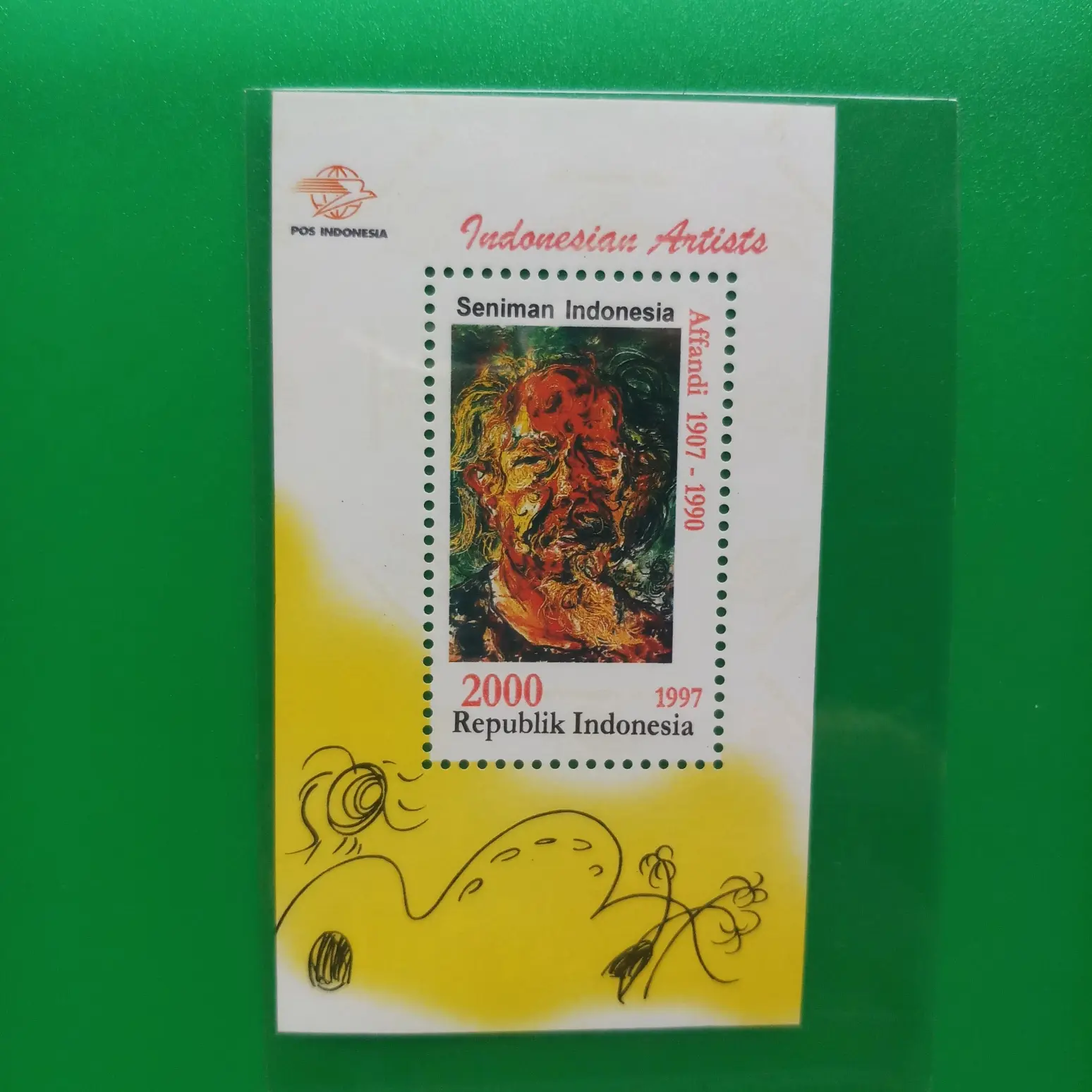 Perangko 1997 artists affandi seniman Indonesia 1 prangko