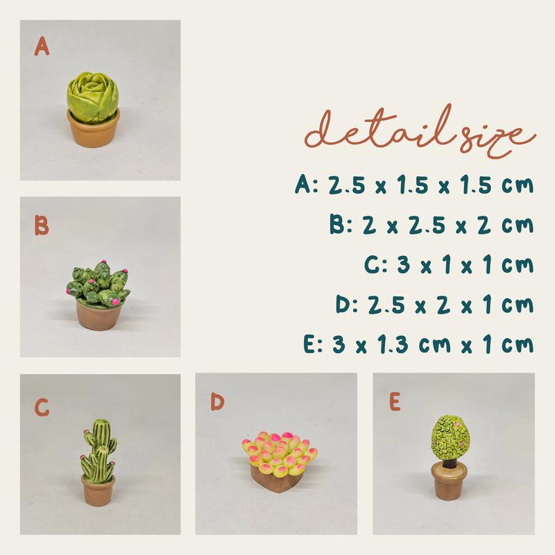 MINIATUR 1:12 MINI PLANTS POT TANAMAN HIAS DAUN KAKTUS MAINAN 1