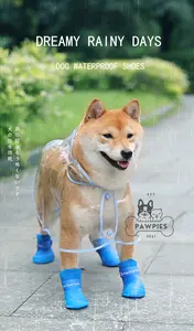 Sepatu Boots Karet Anjing Kucing Anti Air Hujan Dog Cat Pet Rain Shoes