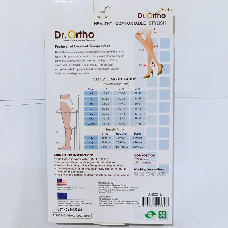 Stocking Varises Under Knee Closed Toes Dr Ortho A-8001 2