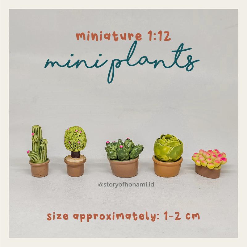 MINIATUR 1:12 MINI PLANTS POT TANAMAN HIAS DAUN KAKTUS MAINAN 0