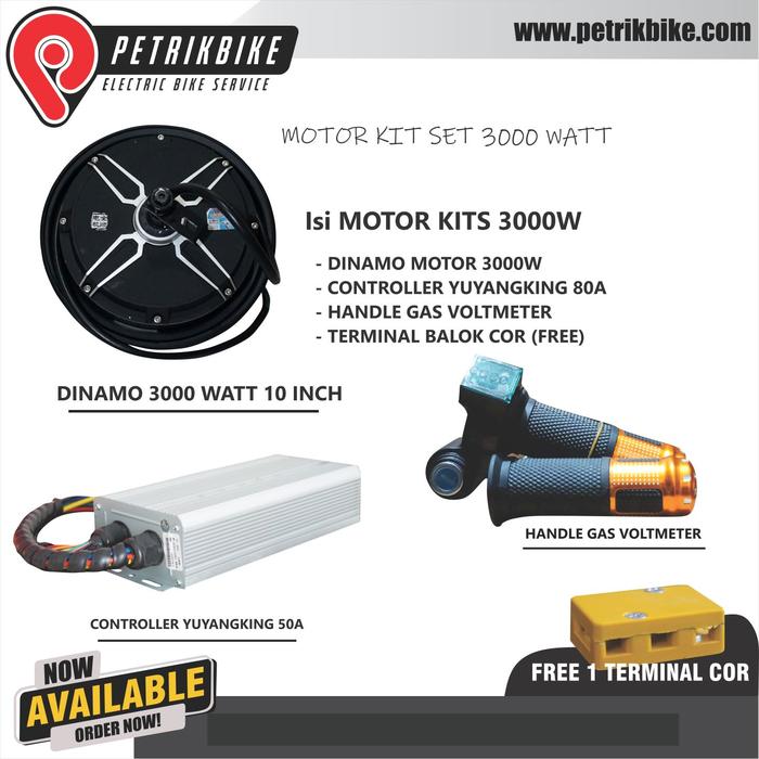 Gambar Paket Motor Kit Set 3000 Watt 10 Inch dari Dyvolt Ev Shop_NEW Kota Bekasi Tokopedia