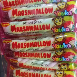 Marshmallow Kepang Stick Rasa Stroberi 6 Gram