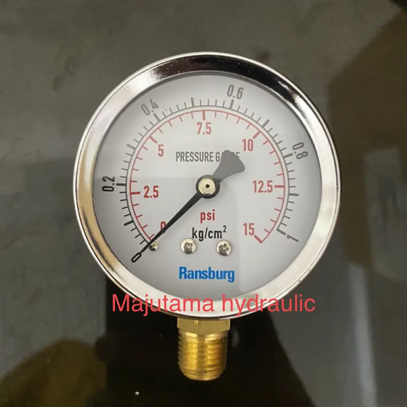 Pressure gauge//manometer 2,5 inch 1 bar(kg/cm2)black steel 2