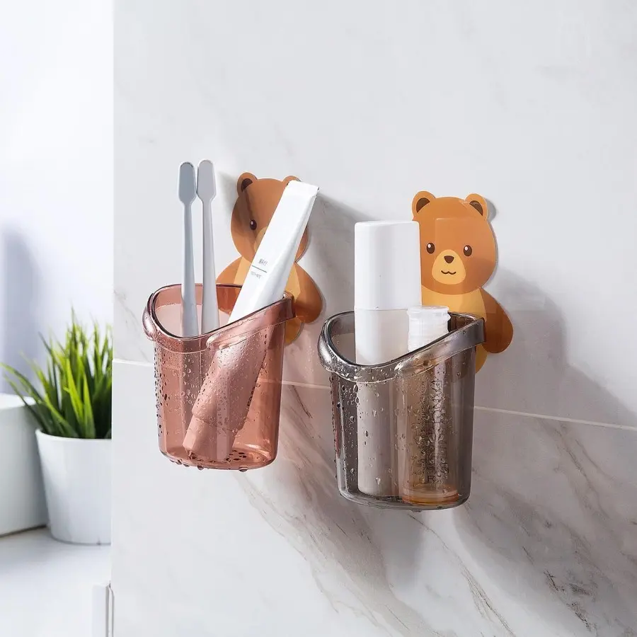TEMPAT SIKAT GIGI ODOL BERUANG TOOTH BRUSH HOLDER GELAS SIKAT GIGI CUP
