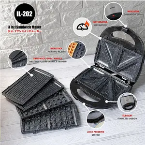 IDEALIFE - 4in1 Sandwich Maker / Toaster Pemanggang Roti IL-202