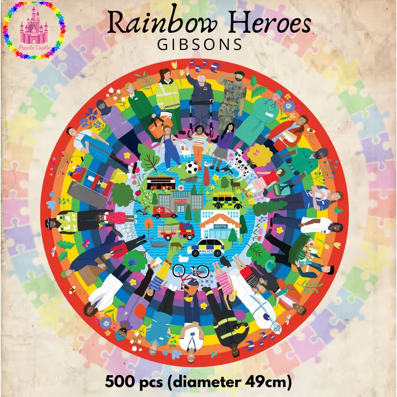Gibsons Rainbow Heroes Round Puzzle 500 pcs Jigsaw Puzzle 1