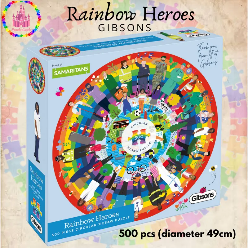 Gibsons Rainbow Heroes Round Puzzle 500 pcs Jigsaw Puzzle 0