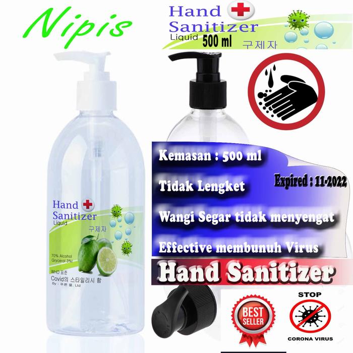 Gambar Hand Sanitizer 500 ml Cair Korea Jeruk Nipis handsanitizer Standar WHO dari setia1.shop Kab. Tangerang Tokopedia