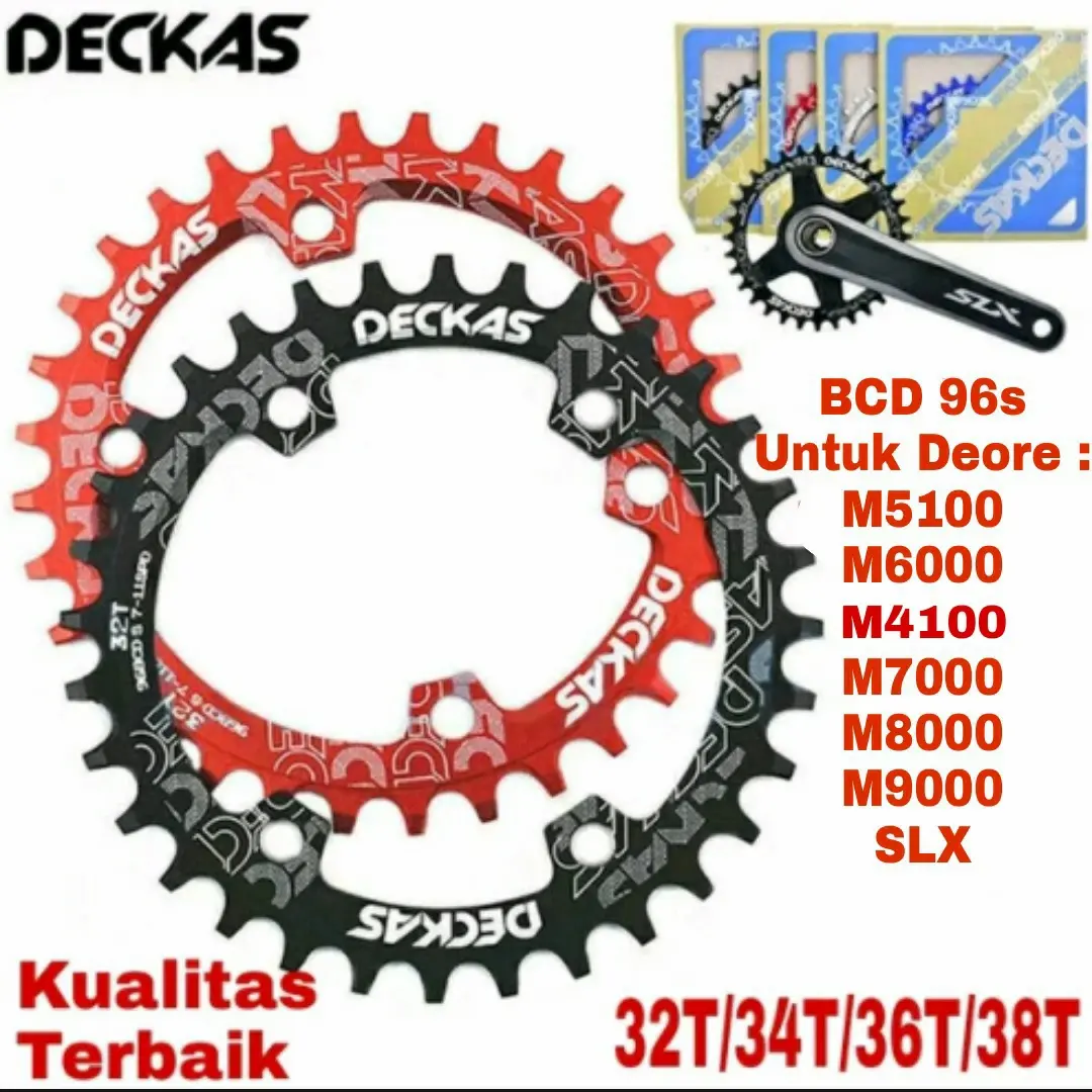 Single Chainring Deckas BCD 96 32T Asimetris Compatible Shimano Sram