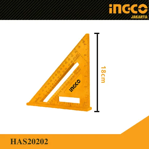 Penggaris Siku Segitiga (18 cm) Speed Square INGCO HAS20202 Sudut 0