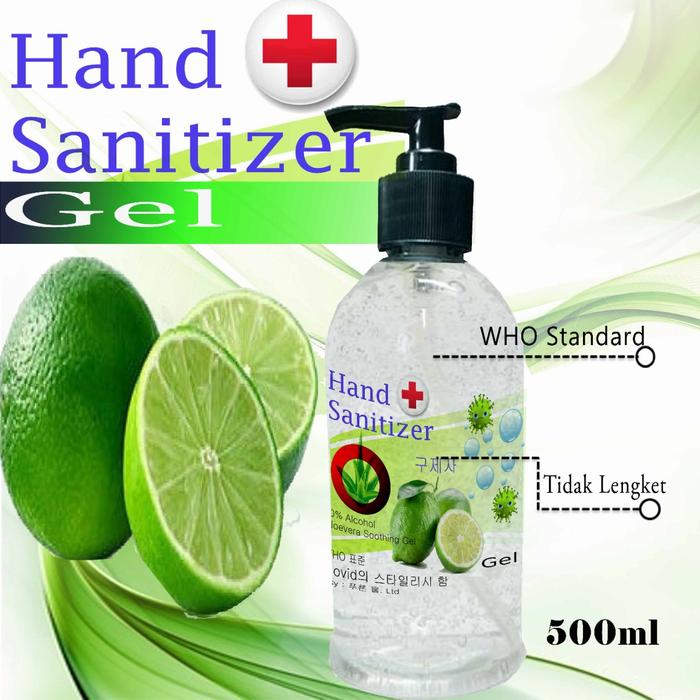 Gambar Hand Sanitizer 500 ml Gel Jeruk Nipis handsanitizer Pump Siap Pakai dari setia1.shop Kab. Tangerang Tokopedia