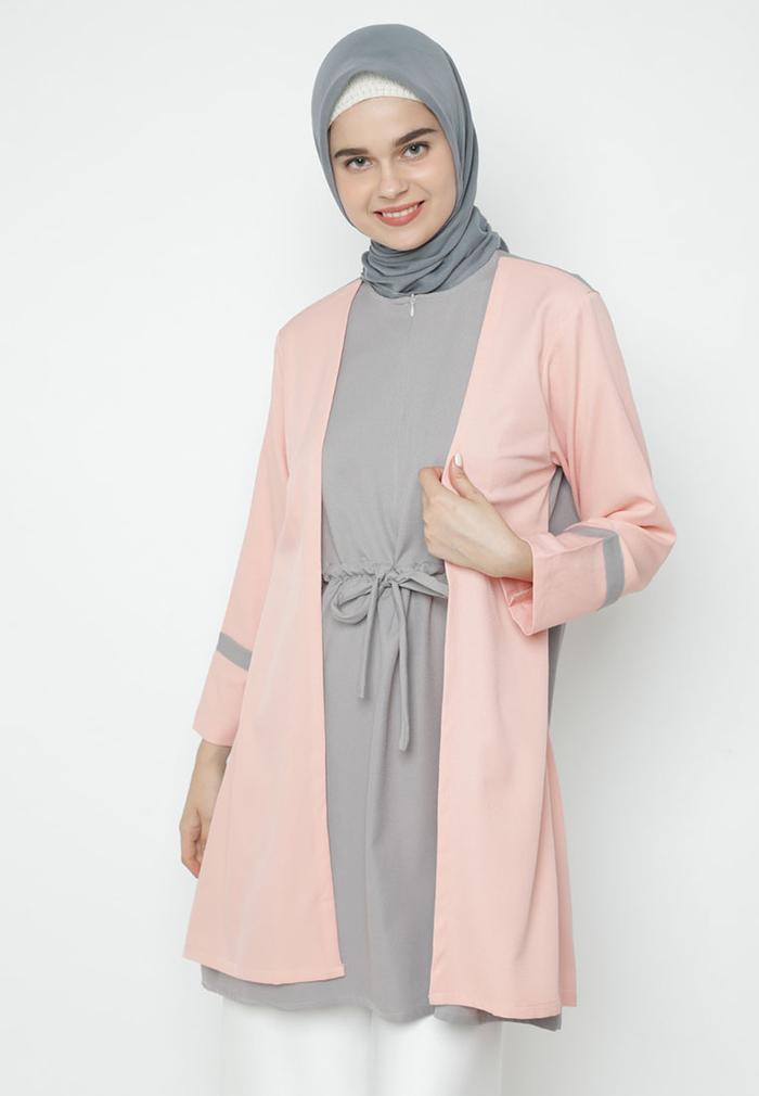 Gambar Eiza by duapola Outer Look Tunik Atasan Muslim 8837 - Silver - M dari Eiza by duapola Kab. Tangerang Tokopedia