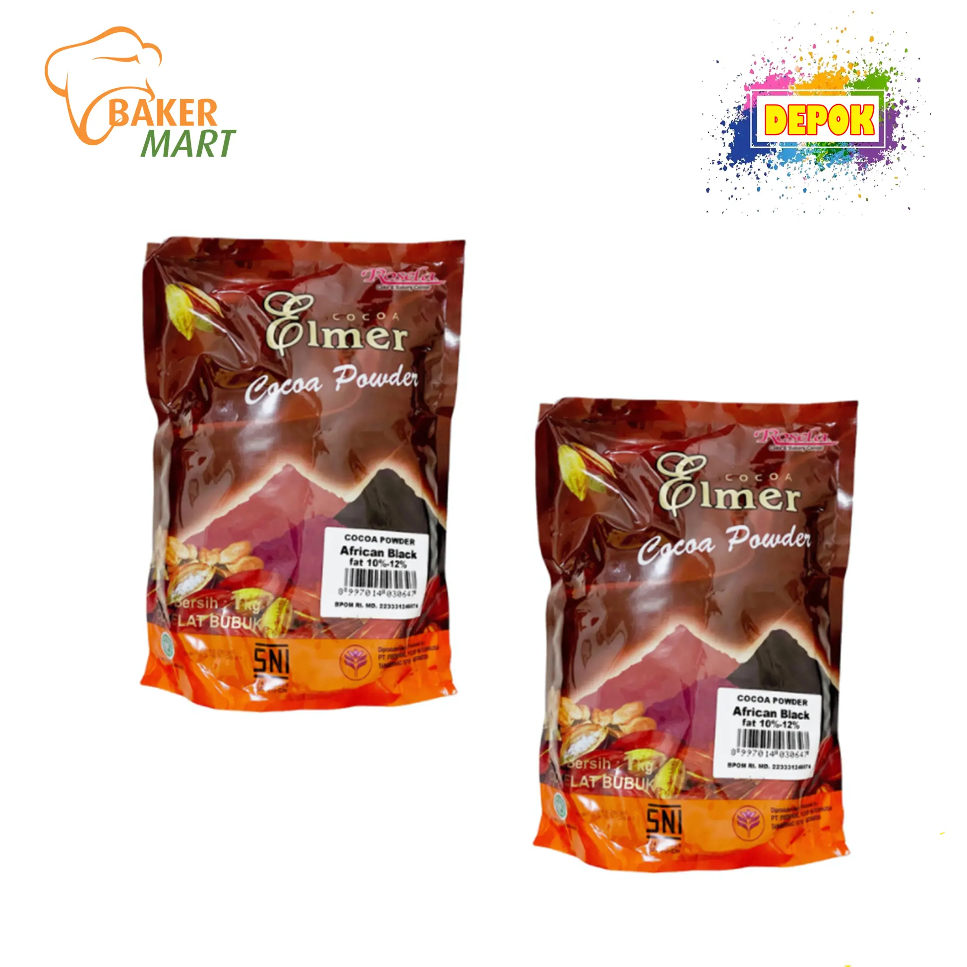 Elmer Cocoa Powder Black Fat Repack 250Gr