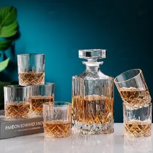 Whiskey Decanter + Glass Set / Botol Kaca + 6 Gelas Set / Wine Bottle