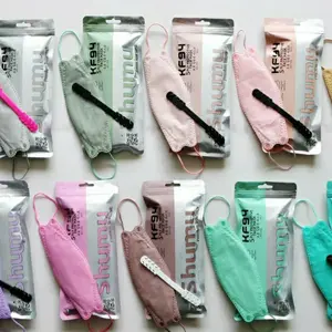 masker shumu kf94 korea warna warni 5ply 1pack=10pcs model convex