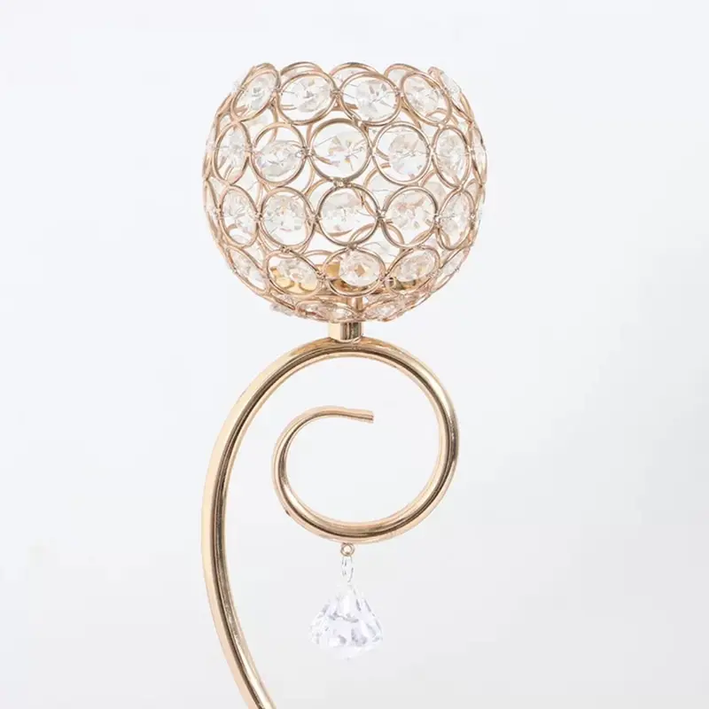 Crystal Liontin Lampu Tempat Lilin Retro Set Dekorasi Meja Makan 3