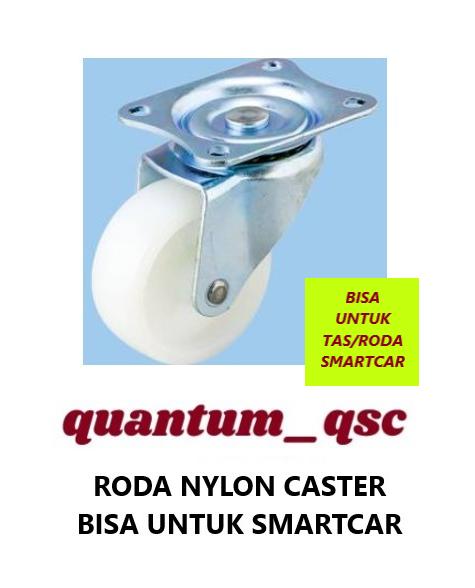 RODA CASTER CASTOR NYLON 1 INCH HIDUP WHEEL SWIVEL PUTIH SMARTCAR ...