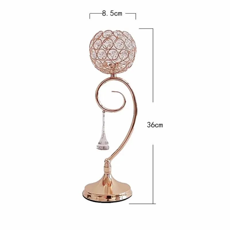 Crystal Liontin Lampu Tempat Lilin Retro Set Dekorasi Meja Makan 4