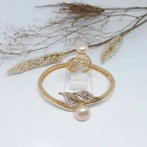 set gelang dan cincin rhosium mutiara air tawar bakpao