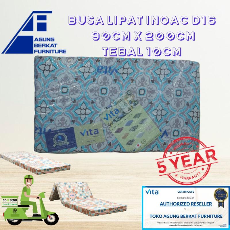 Kasur Busa Lipat INOAC D16 90cm x 200cm x 10cm ASLI Garansi 5 tahun 1