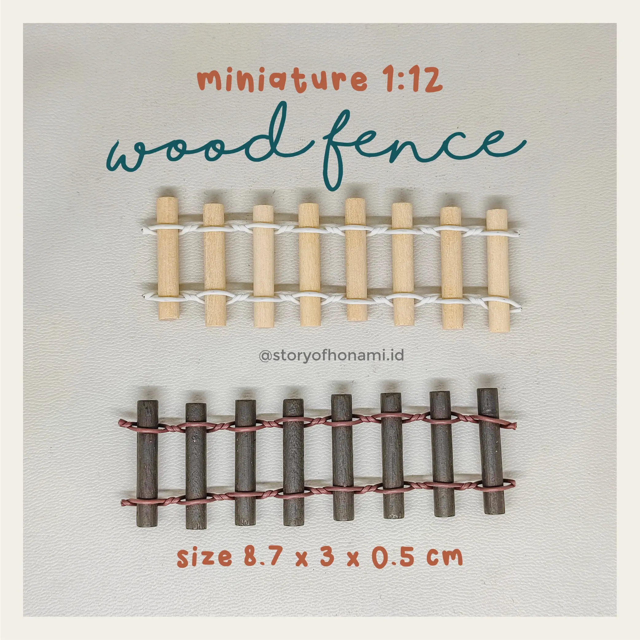MINIATUR 1:12 MINI WOOD FENCE PAGAR KAYU TAMAN MAINAN