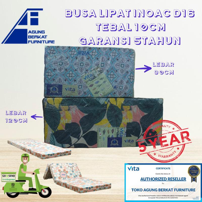 Kasur Busa Lipat INOAC D16 90cm x 200cm x 10cm ASLI Garansi 5 tahun 2