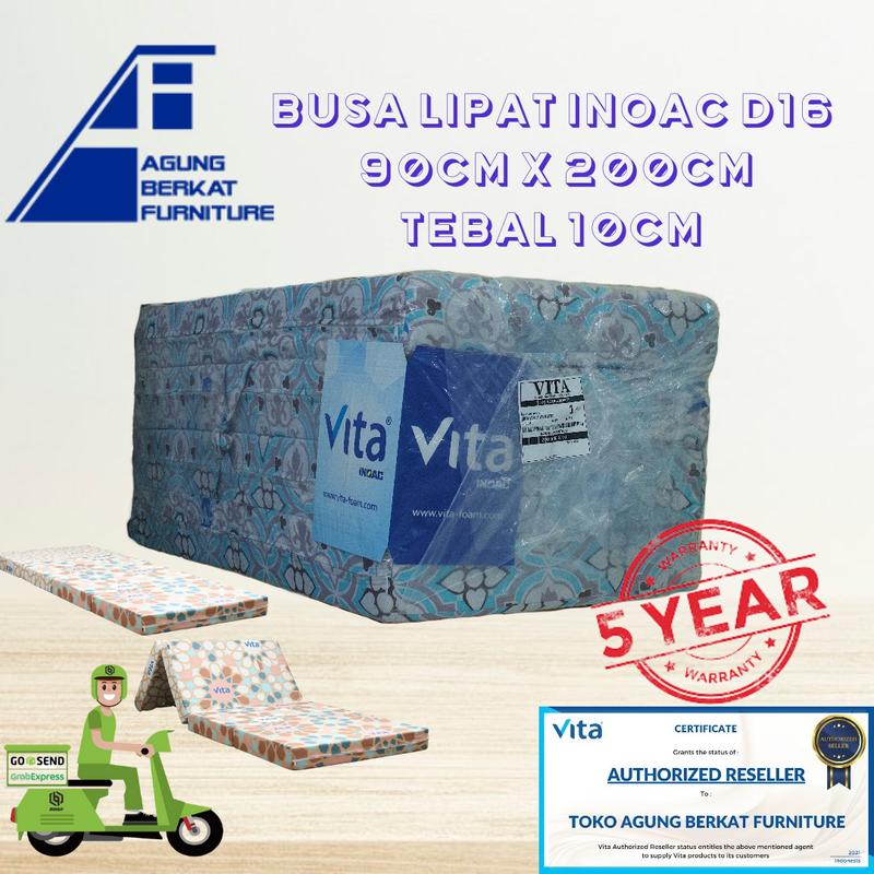 Kasur Busa Lipat INOAC D16 90cm x 200cm x 10cm ASLI Garansi 5 tahun 0