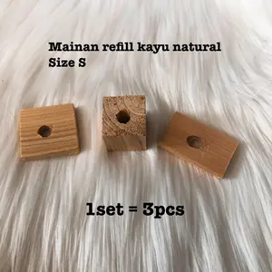 KAYU NATURAL REFILL MAINAN PARROT SIZE S 1 SET 3PCS