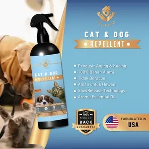 CareGenix Cat Dog Repellent Spray Pengusir Kucing Anjing Liar Anti Kencing Berak Sembarangan Semprotan Pelatih Hewan Aman 100% Alami Non Toksik Penghilang Bau Pesing Paling Ampuh Indoor Outdoor Halaman Pagar Tanaman Slow Release Formulated in USA