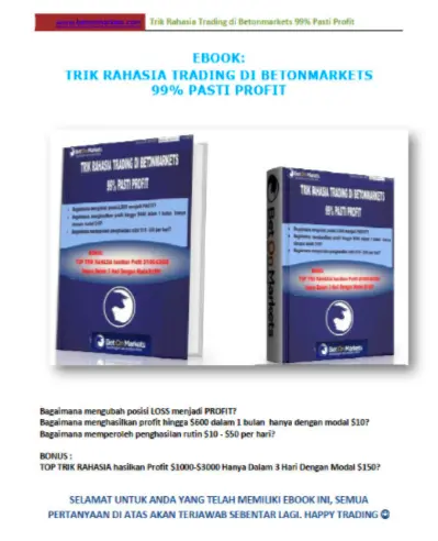 Buku Rahasia Trading Binary Option PASTI PROFIT V1&V2 Edisi RISE/FALL 2