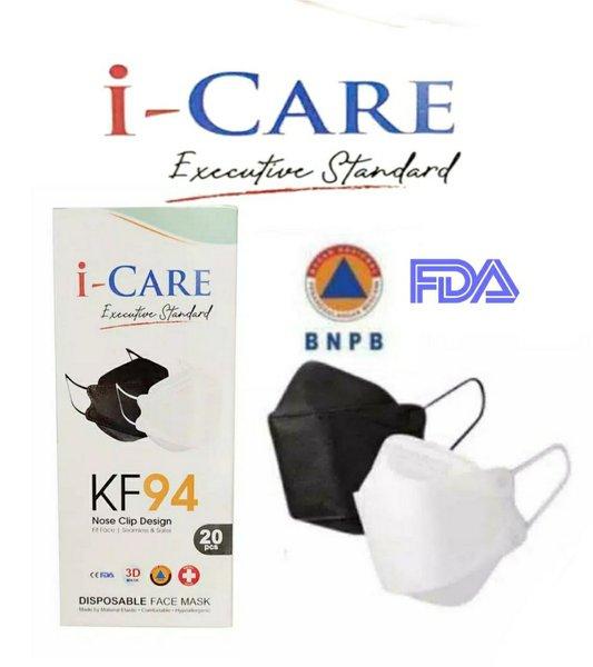 Masker KF94 iCare 4ply 3D Evo Stereoscopic Dewasa 10pc izin Kemenkes - Putih