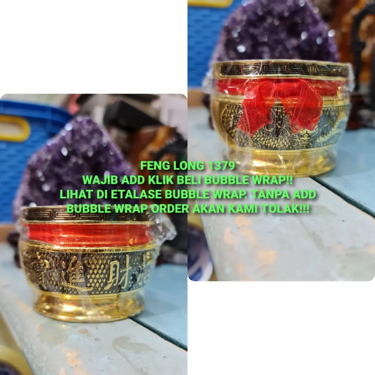 Hiolo / Tempat Dupa Kuningan China Naga Zhao Cai Jin Bao JYMT 3"