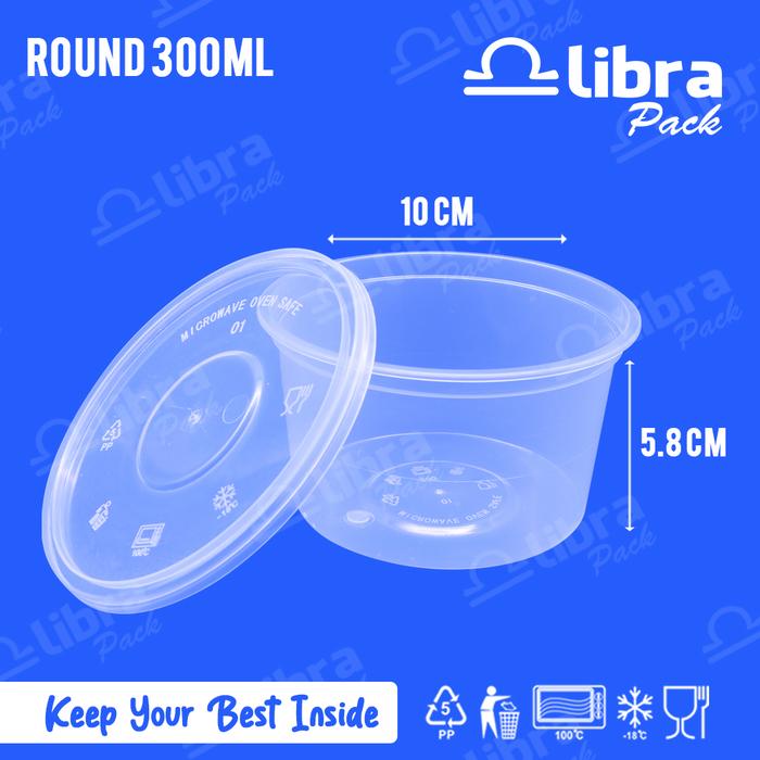 Gambar (BUNDLE) 100 Pcs Thinwall Round 300ml (Mangkok Plastik / Thinwall / Tempat Dessert) dari Libra Pack Kota Tangerang Tokopedia