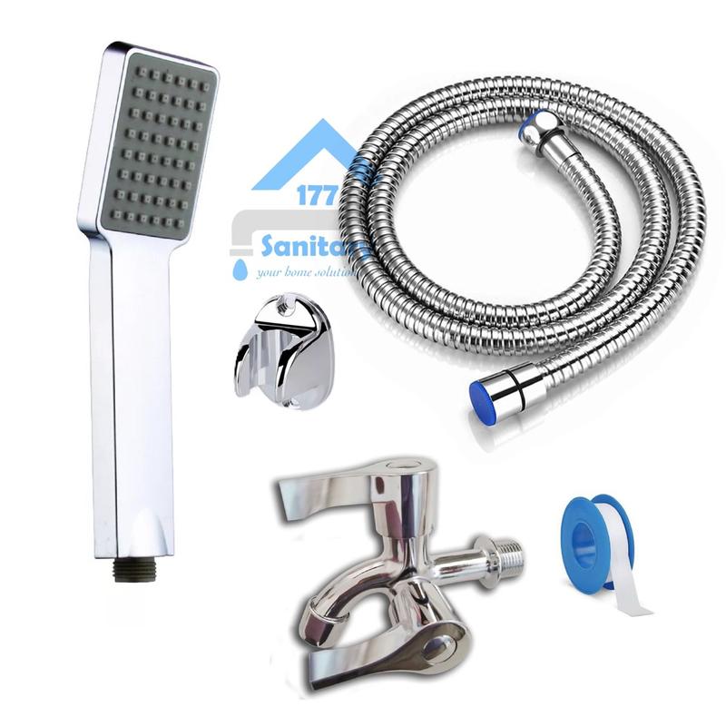 Paket Shower mandi Minimalis Segi BT7-6031- HandShower kotak dan kran 0