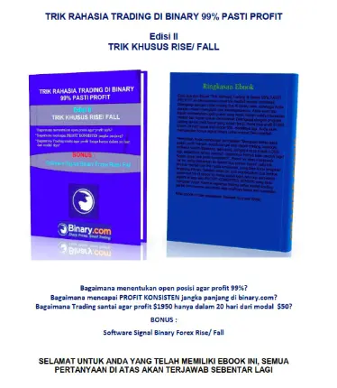 Buku Rahasia Trading Binary Option PASTI PROFIT V1&V2 Edisi RISE/FALL 1