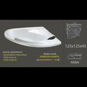 Bathtub sudut Anna 125 marble