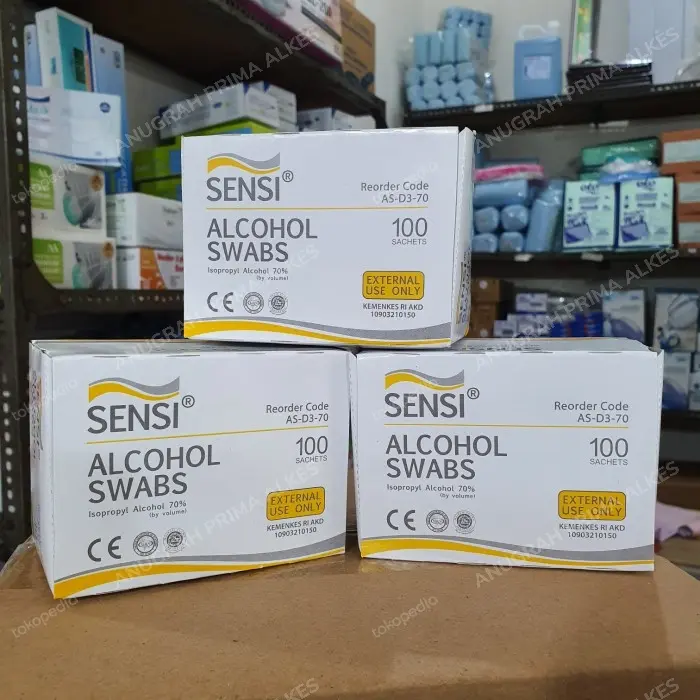 Sensi Alcohol Swabs / Swab - Tisu Alkohol isi 100