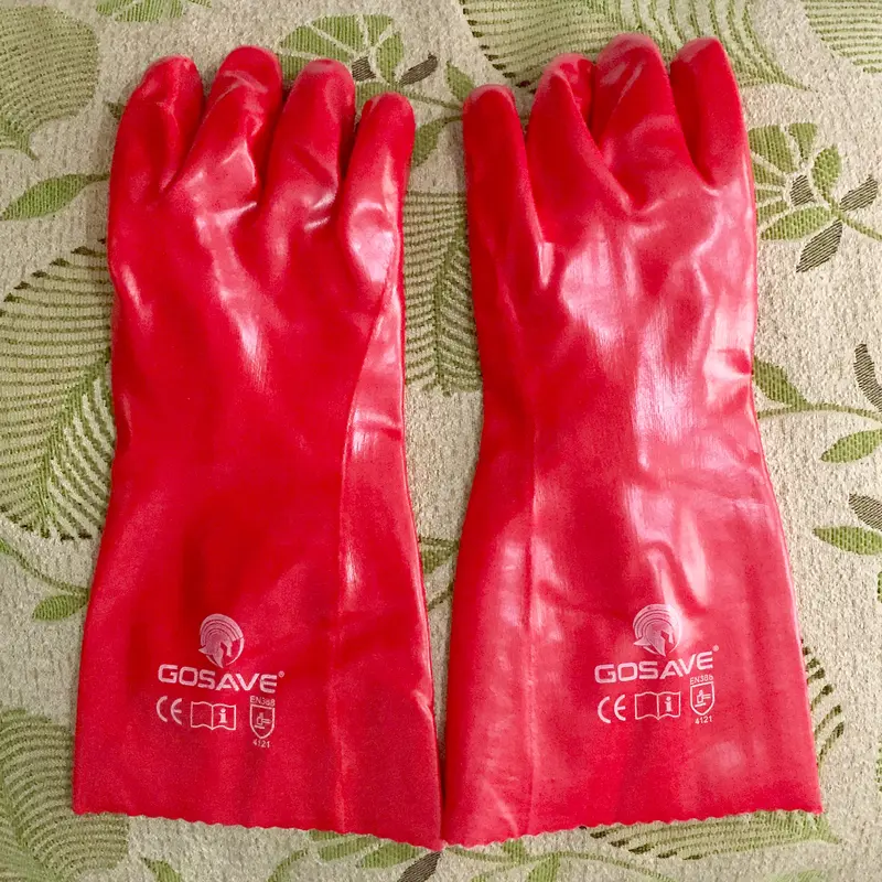 Sarung Tangan PVC Safety Glove Tahan Panas utk Berkebun Limbah Kimia 0