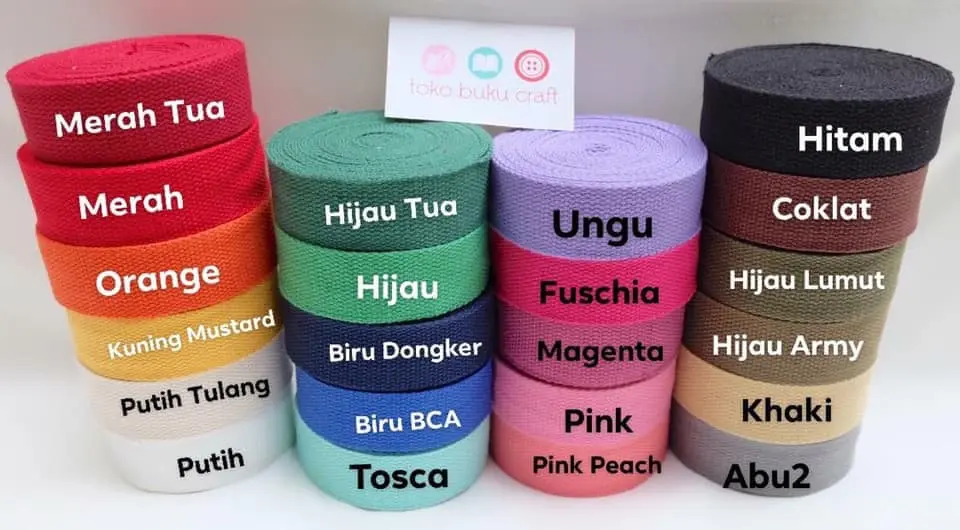 webbing katun import 2,5cm (per 5m)