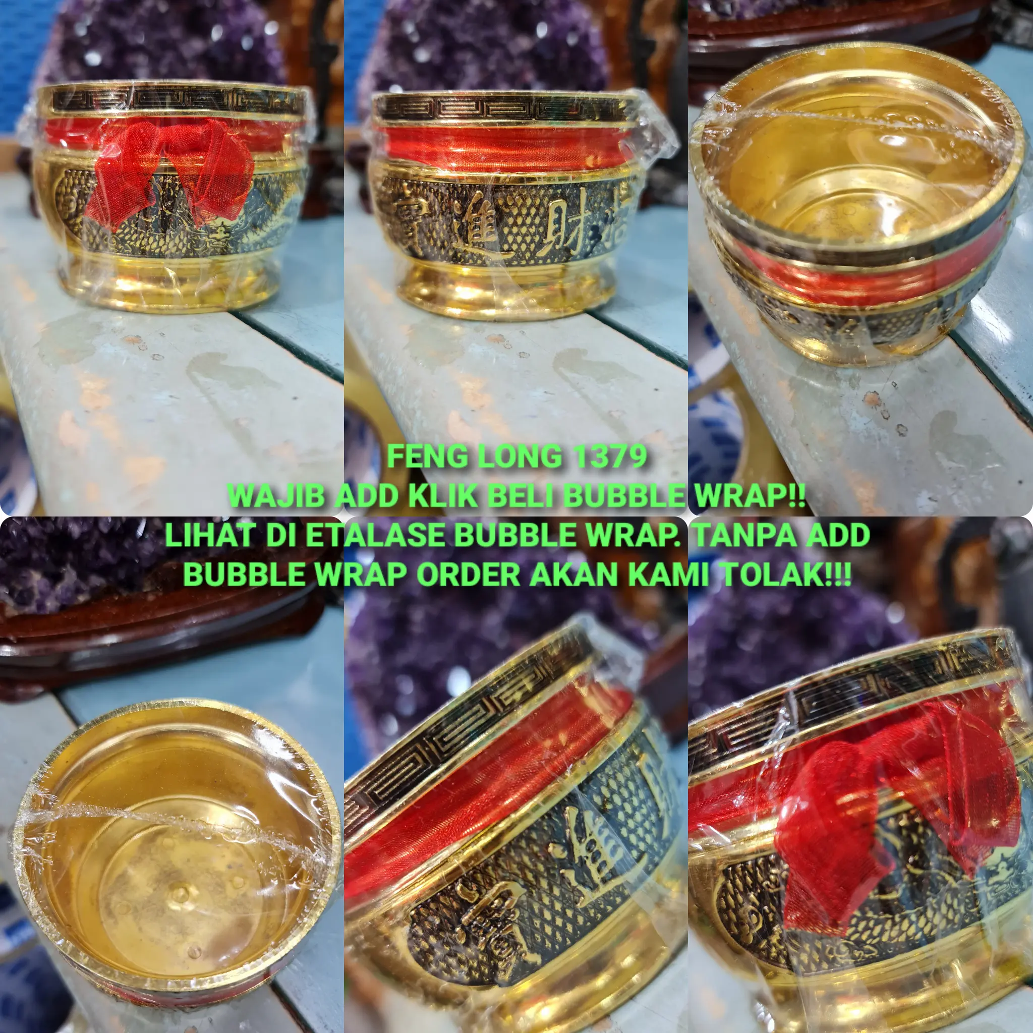 Hiolo | Tempat Dupa Kuningan China Naga Zhao Cai Jin Bao JYMT 3"