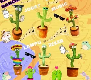 Cactus Dancing Doll Talking Toy Mainan Kaktus Goyang Menari Bicara