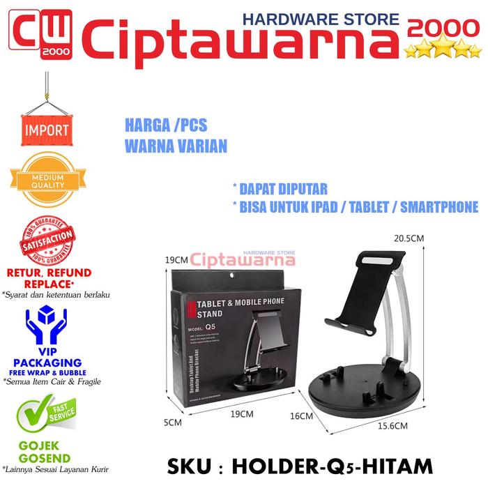 Gambar Stand Holder tablet Hp Stainless Folding Mobile Phone Smartphone - Q5 dari Ciptawarna2000 Home Living Kota Palembang Tokopedia
