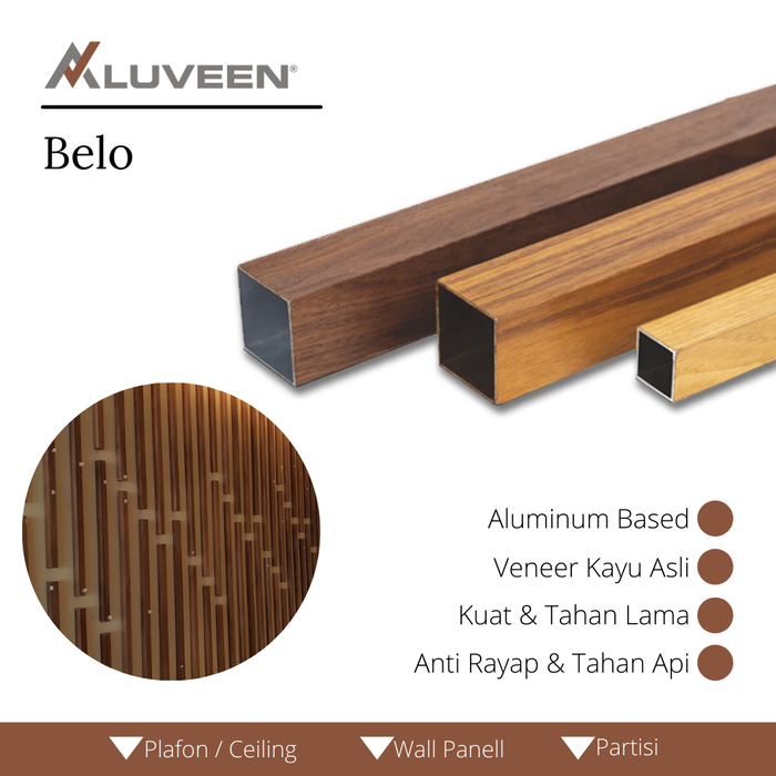 Jual ALUVEEN Belo - Aluminium Veneer Kayu Wall Panel Plafon Partisi 1
