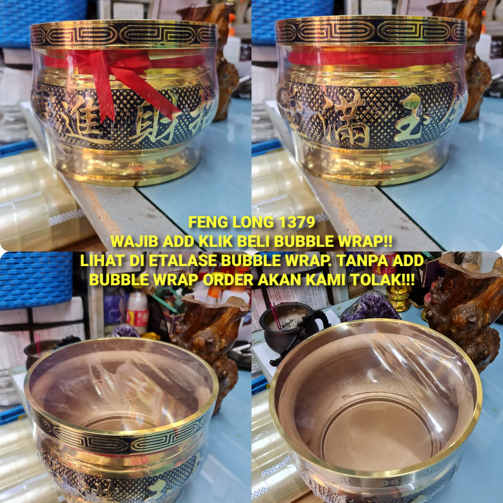 Hiolo | Tempat Dupa Kuningan China Zhao Cai Jin Bao JYMT 9"