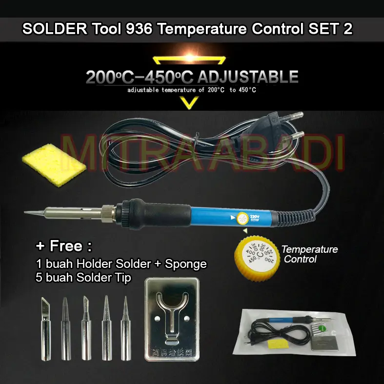Solder Tool 936/Solder 60 Watt Temperature Control SET 2 ADJUSTABLE