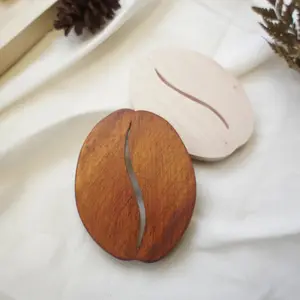 Tatakan Gelas Kayu Coffee Bean Biji kopi | Wood coaster