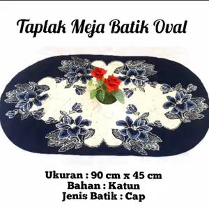 Taplak Meja Tamu Oval Batik