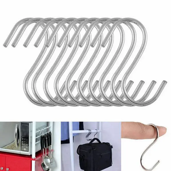 Hanger Gantungan Dapur Serbaguna S Hook Stainless Steel 10 PCS M127105