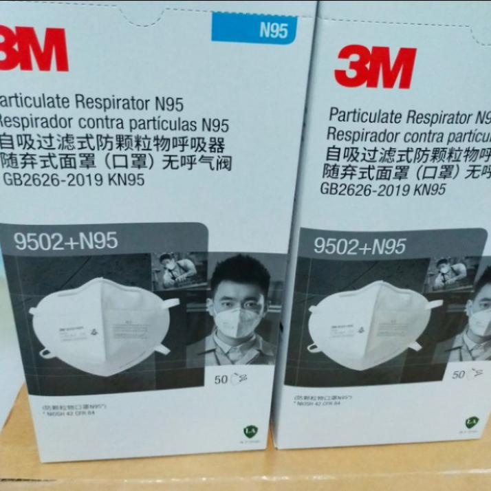 masker 3m 9502+ n95 headloop 1bok isi 50pcs